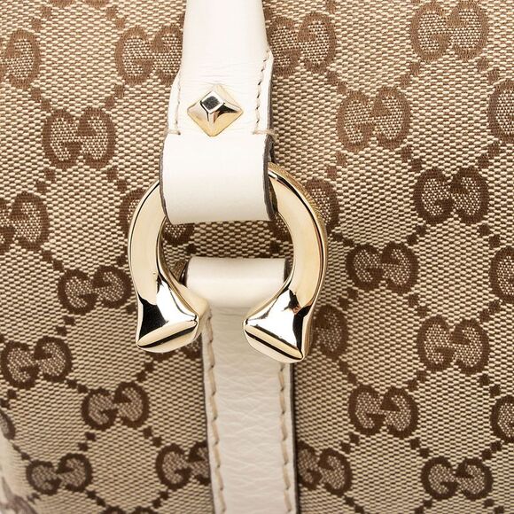 Gucci GG Canvas Horsebit Nailhead Medium Boston Bag - Picture 12 of 15